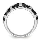 Sterling Silver Rhodium-plated Enameled Polished Multi-Cross Size 11 Men's Ring