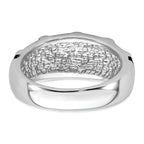 Sterling Silver Rhodium-plated Enameled Polished Multi-Cross Size 11 Men's Ring