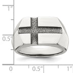 Sterling Silver Antiqued Cross Mens Size 11 Ring