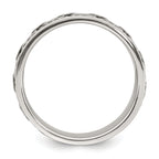 Sterling Silver Polished Beaded Antiqued Chain Link Band Size 11 Mens Ring