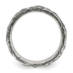 Sterling Silver Antiqued and Textured Nugget Mens Size 11 Band Ring