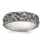 Sterling Silver Antiqued and Textured Nugget Mens Size 11 Band Ring