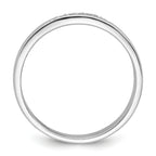 Sterling Silver Rhodium-plated Polished White CZ Mens Size 11 Band Ring