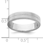Sterling Silver Rhodium-plated Polished and Textured 5.00mm Band Size 11 Mens Ring