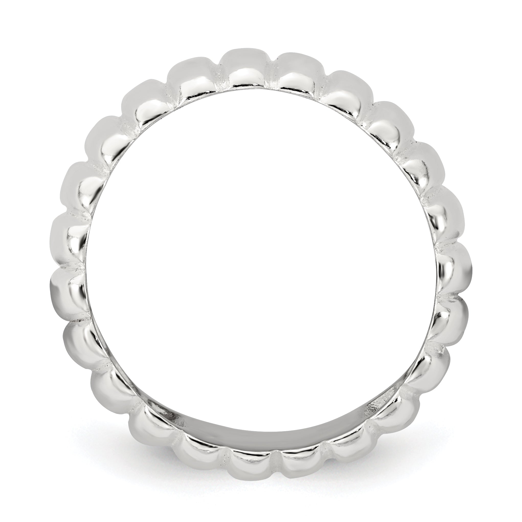 Sterling Silver Polished 8.5mm Ridge Pattern Ring Secondary image