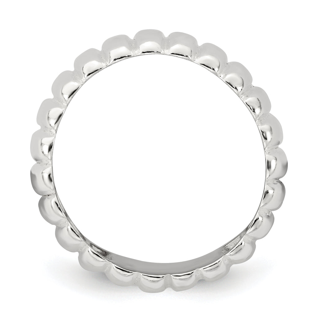 Sterling Silver Polished 8.5mm Ridge Pattern Ring