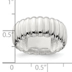 Sterling Silver Polished 8.5mm Ridge Pattern Ring