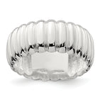 Sterling Silver Polished 8.5mm Ridge Pattern Ring