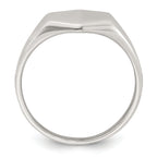 Sterling Silver Polished 12.2mm x 11.4mm Hexagon Closed Back Size 11 Mens Signet Ring