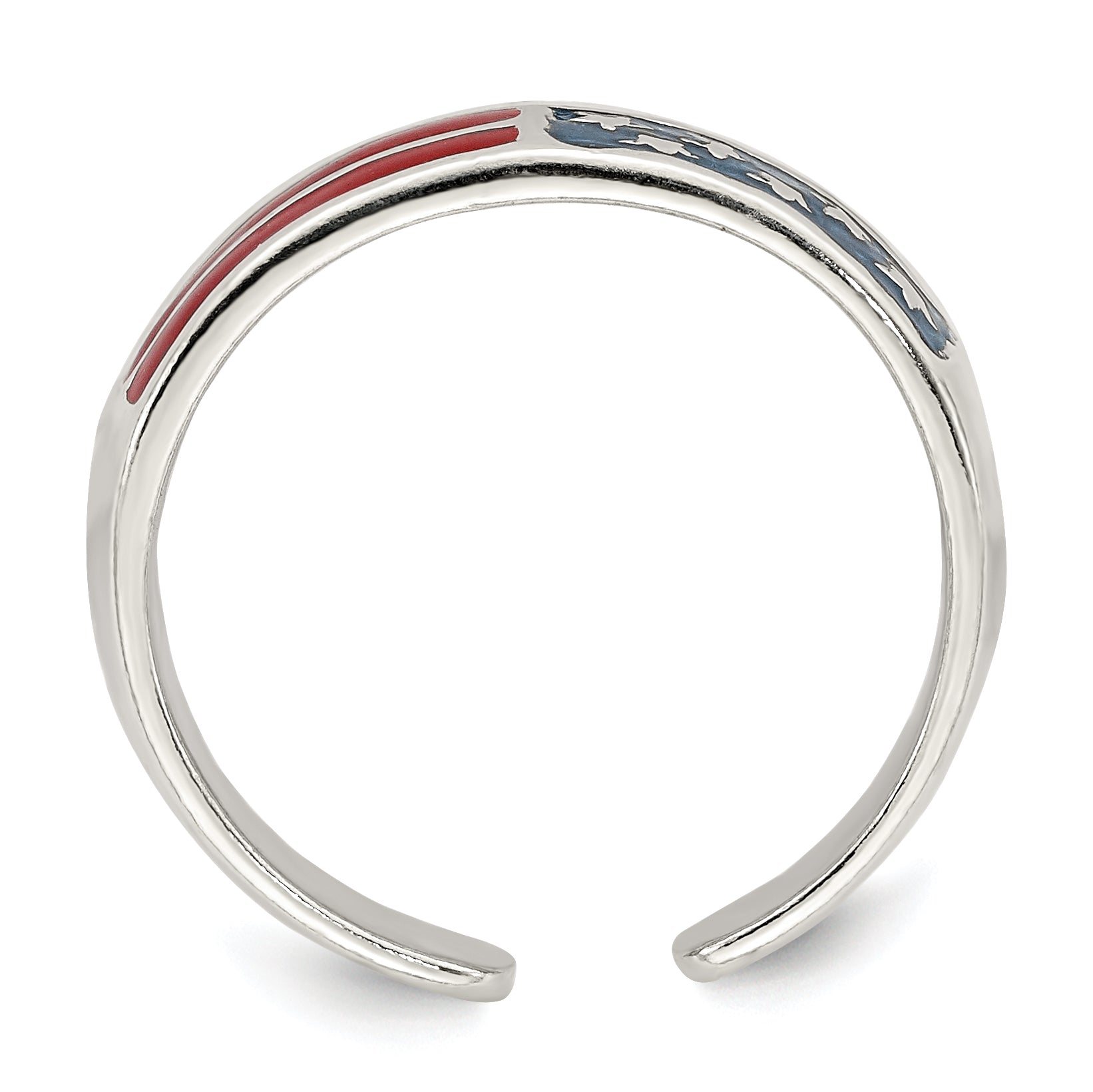 Sterling Silver Enameled Flag Toe Ring Secondary image