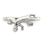 Sterling Silver Antiqued Lizard CZ Toe Ring