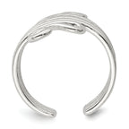 Sterling Silver Polished Scroll Toe Ring