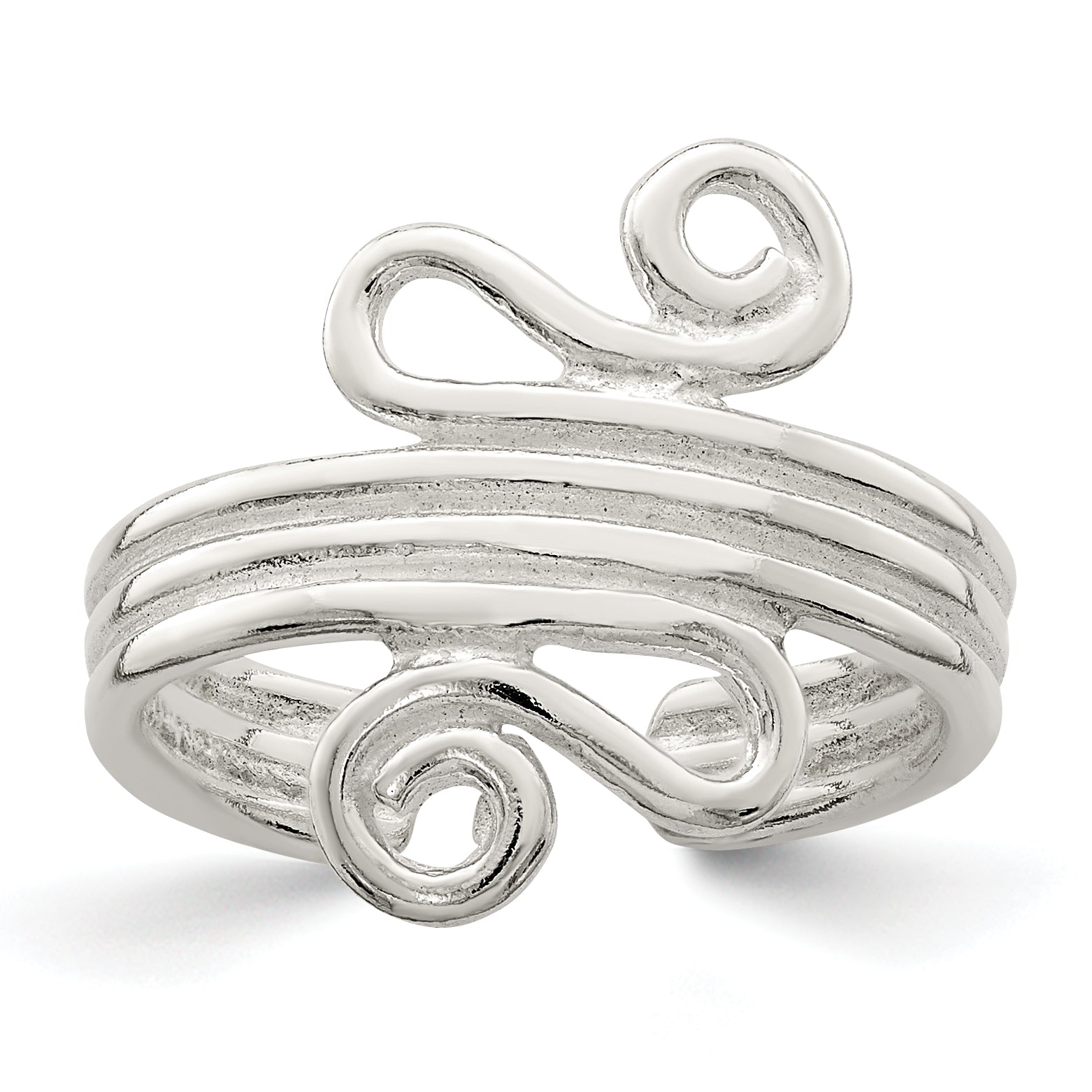 Sterling Silver Polished Scroll Toe Ring Main image