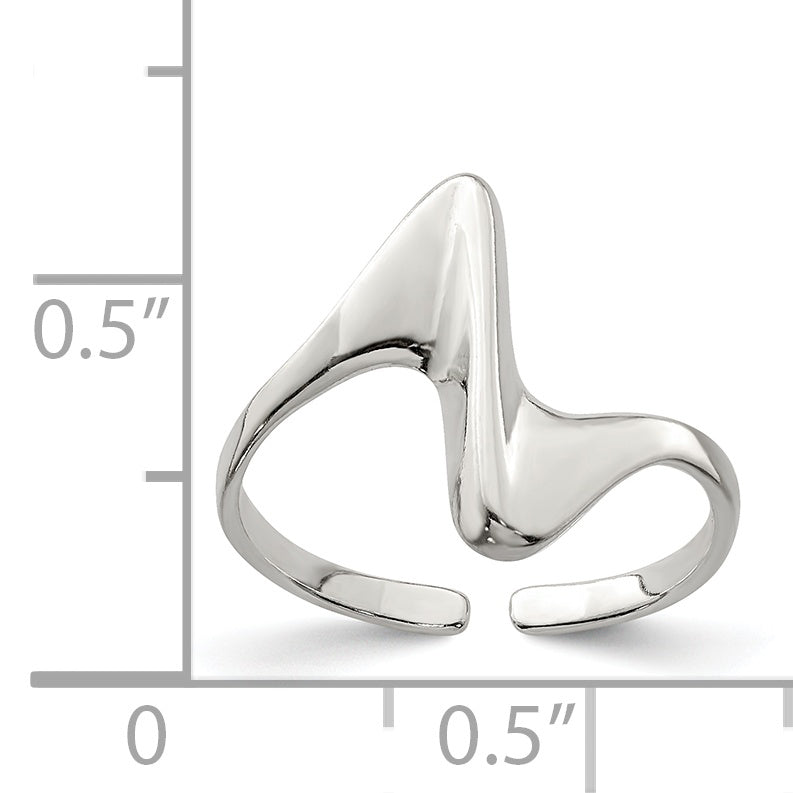 Sterling Silver Adjustable Polished Toe Ring