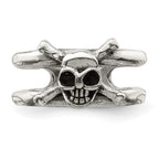 Sterling Silver Antiqued Skull Toe Ring