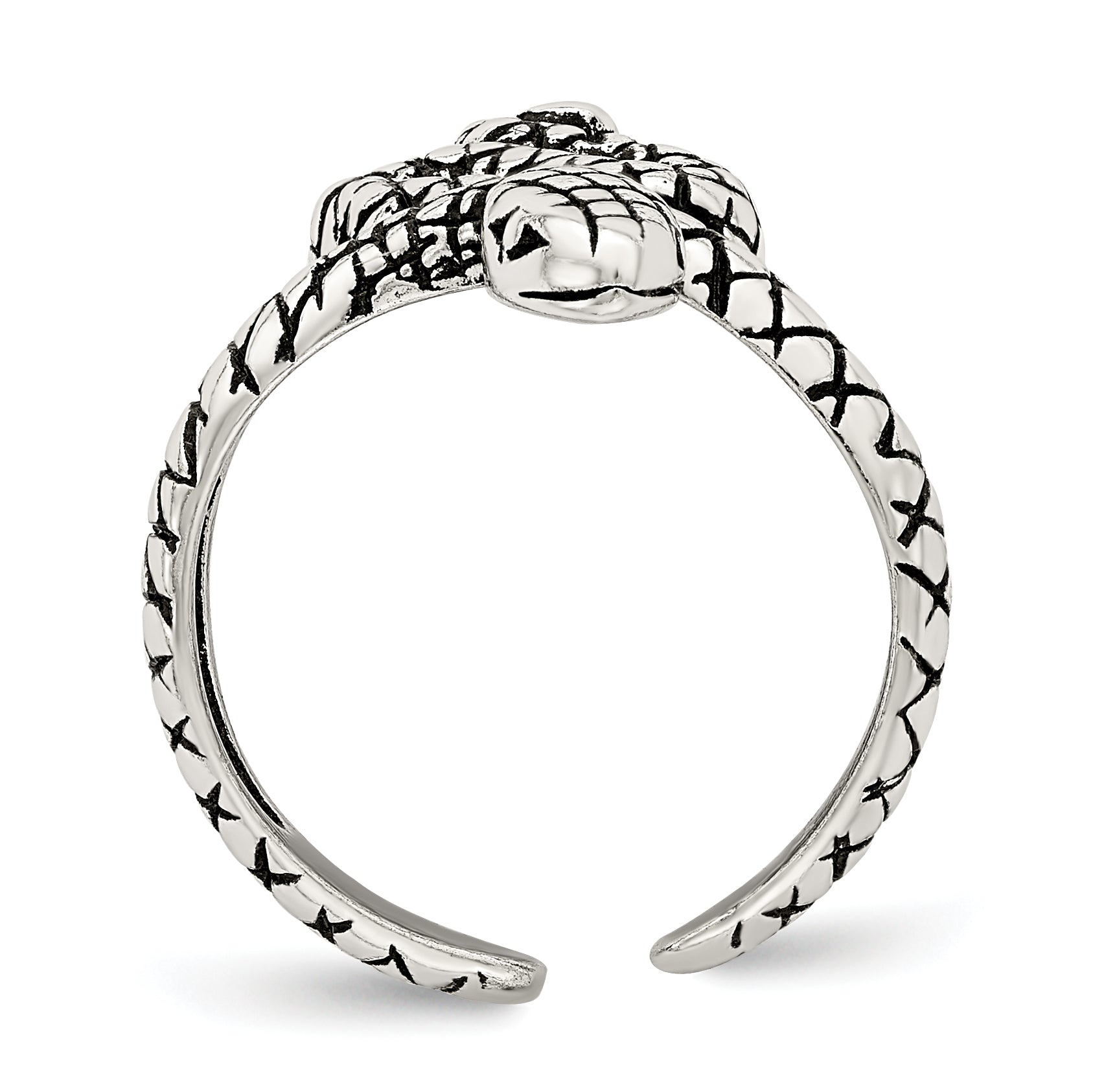 Sterling Silver Antiqued Snake Toe Ring Secondary image