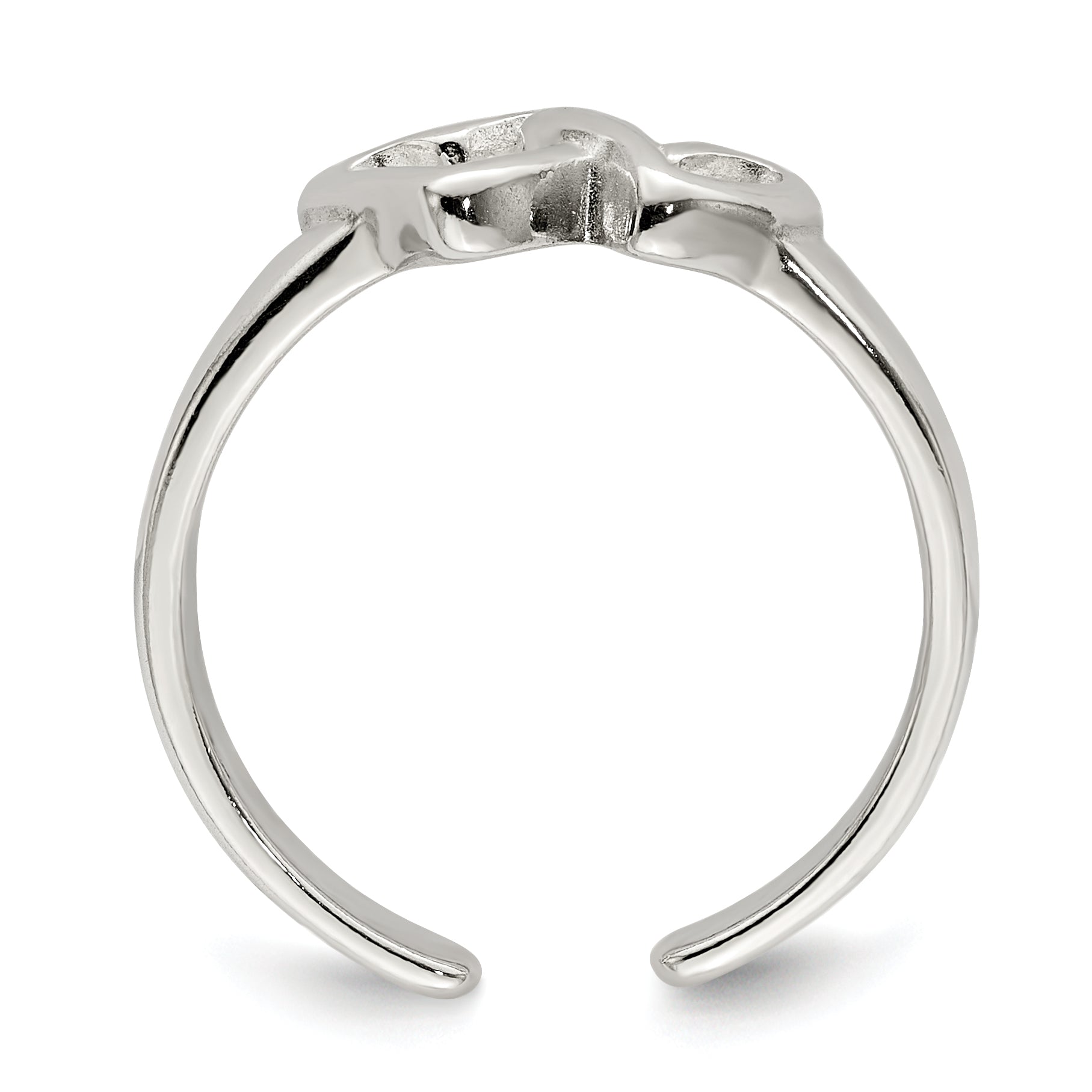 Sterling Silver Solid Heart Toe Ring Secondary image