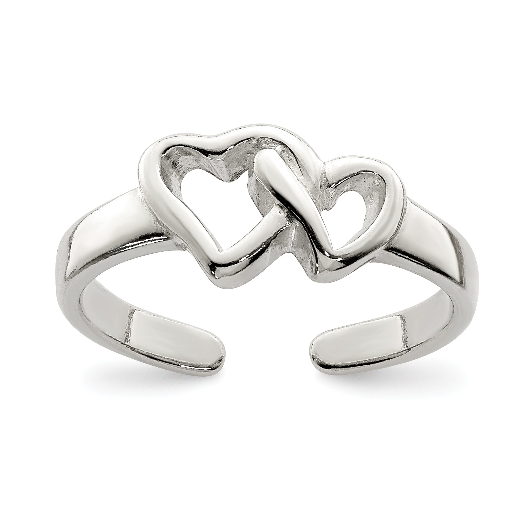 Sterling Silver Solid Heart Toe Ring Main image