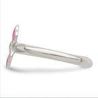 Sterling Silver Pink Enameled Floral Toe Ring