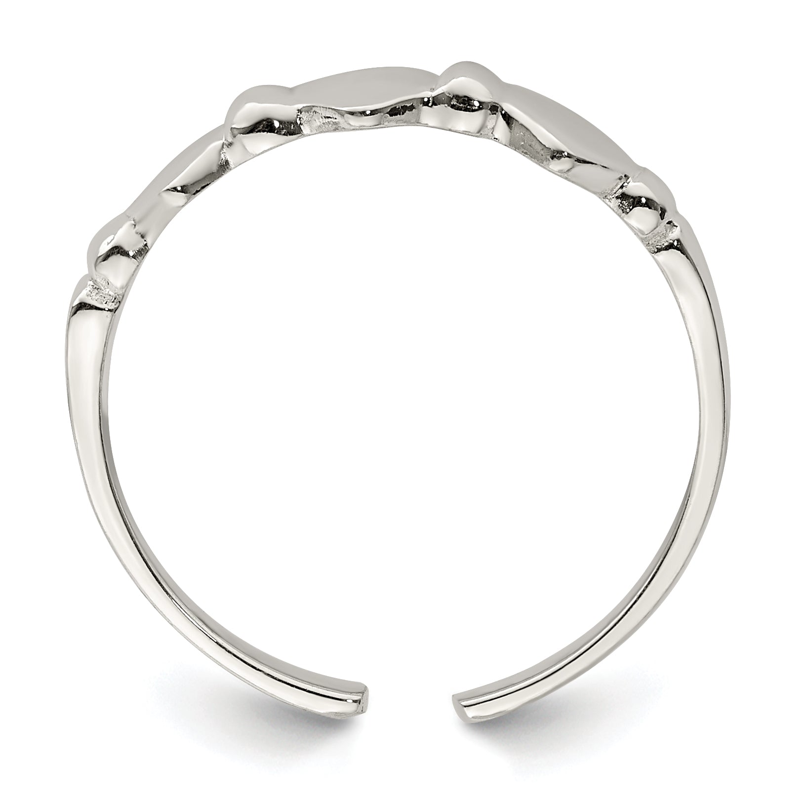 Hearts Toe Ring in Sterling Silver Secondary image