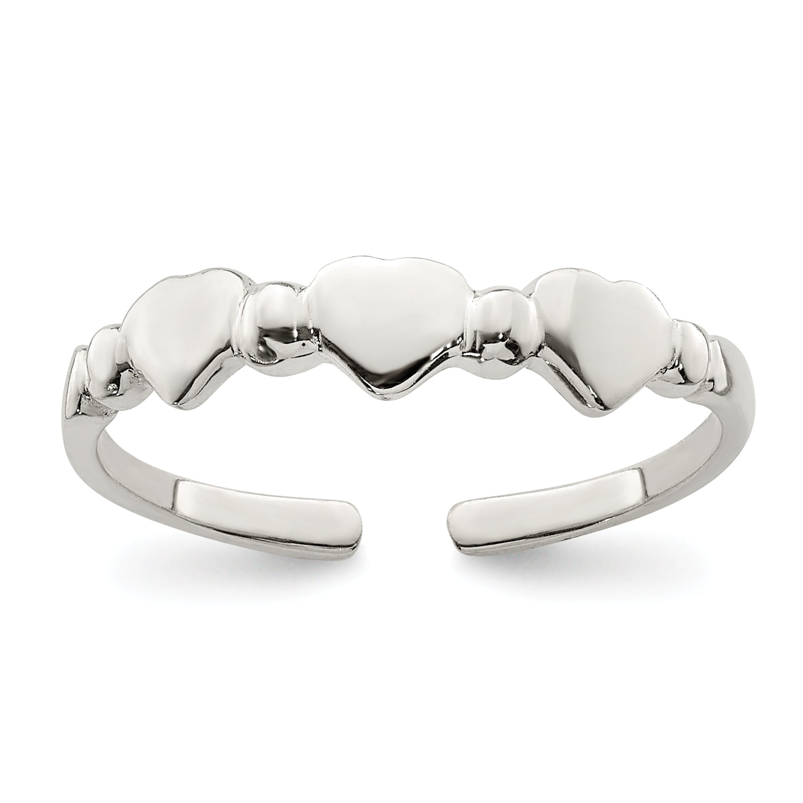 Sterling Silver Hearts Toe Ring Main image