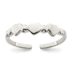 Sterling Silver Hearts Toe Ring