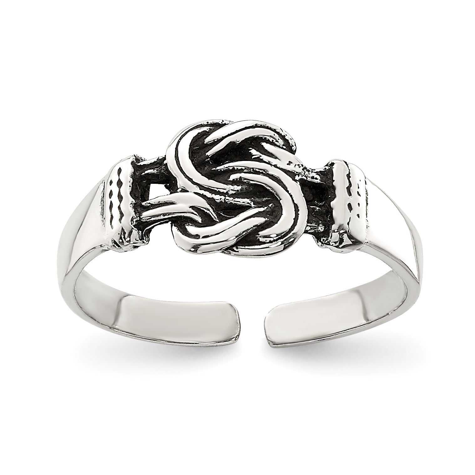 Sterling Silver Antiqued Love Knot Toe Ring Main image