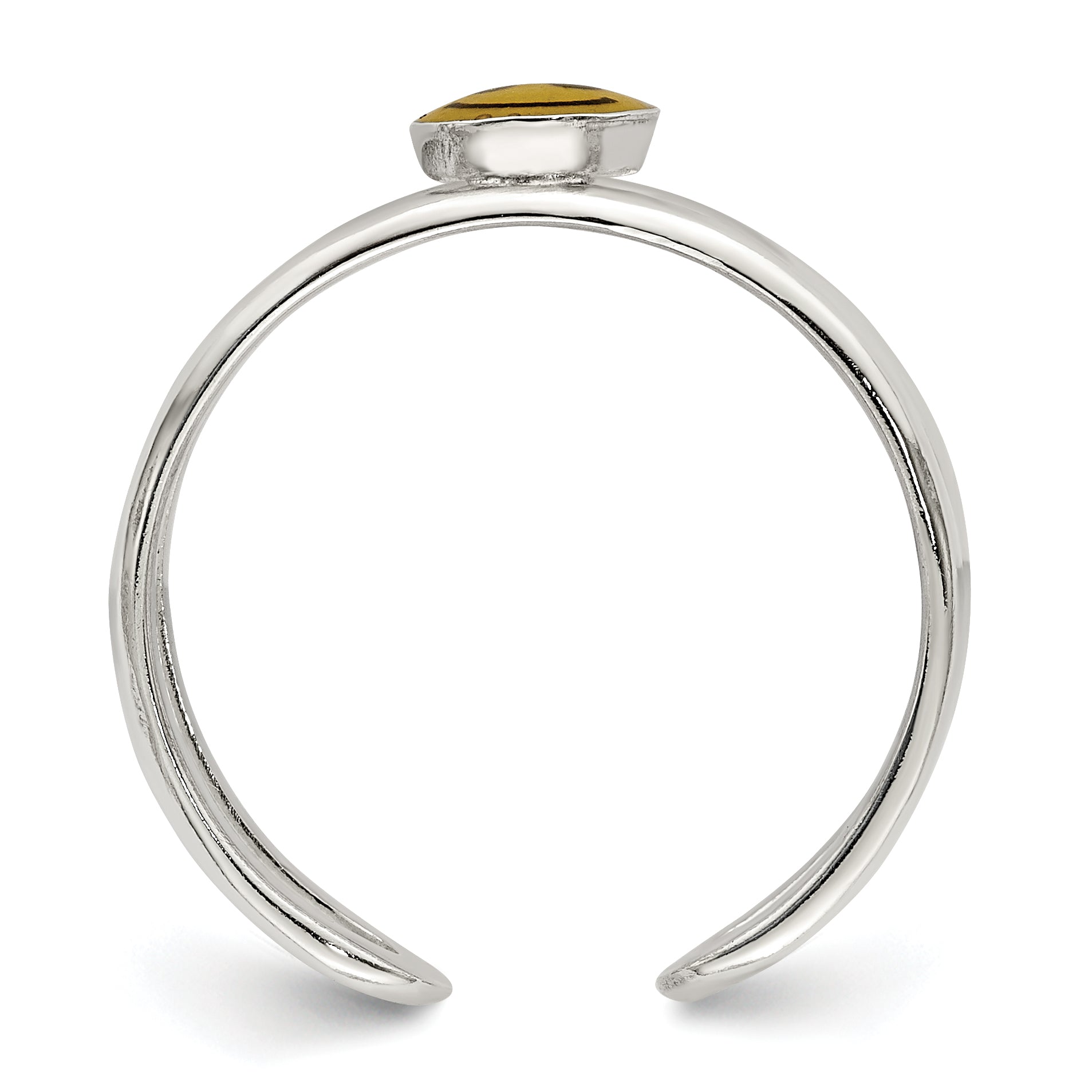 Sterling Silver Yellow & Black Enameled Smiley Toe Ring Secondary image