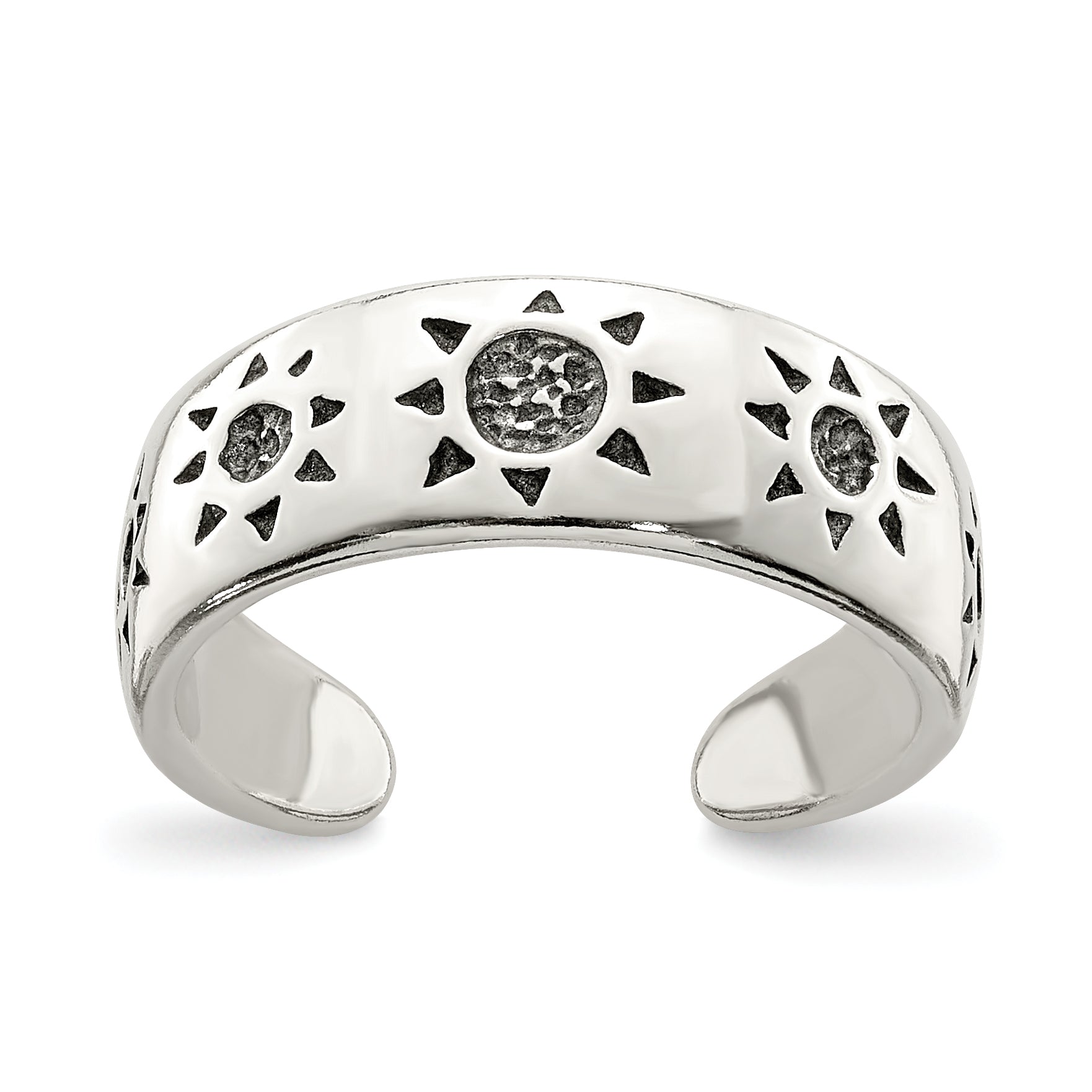 Sterling Silver Antiqued Sun Toe Ring Main image