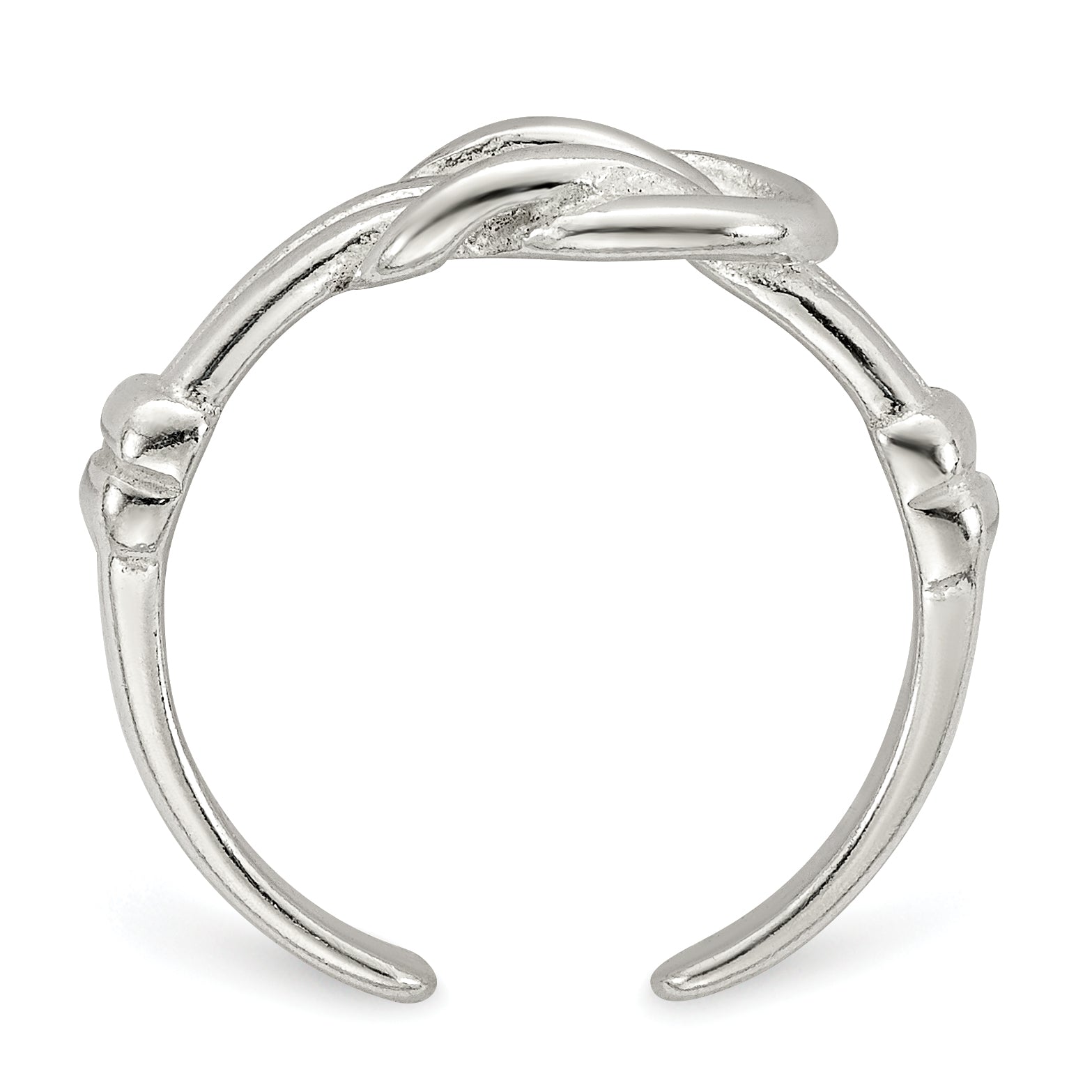 Love Knot Toe Ring in Sterling Silver Secondary image