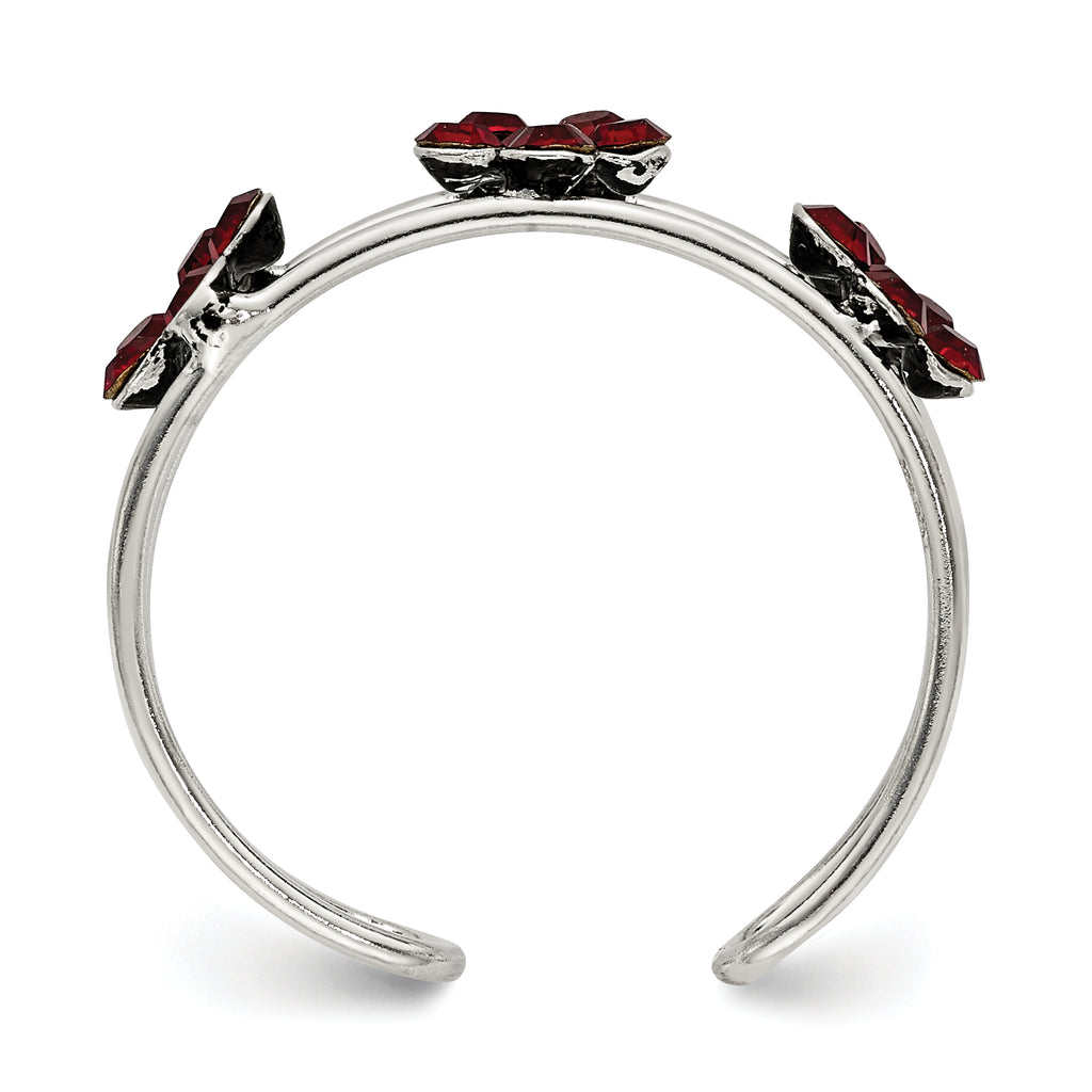 Sterling Silver StelluxT Crystal Floral Toe Ring