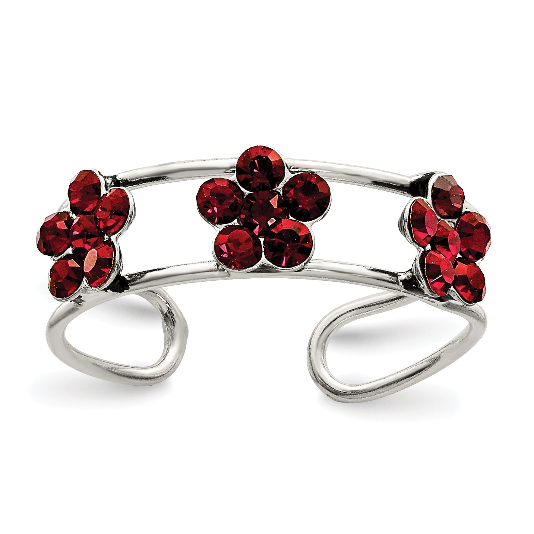 Sterling Silver StelluxT Crystal Floral Toe Ring Main image