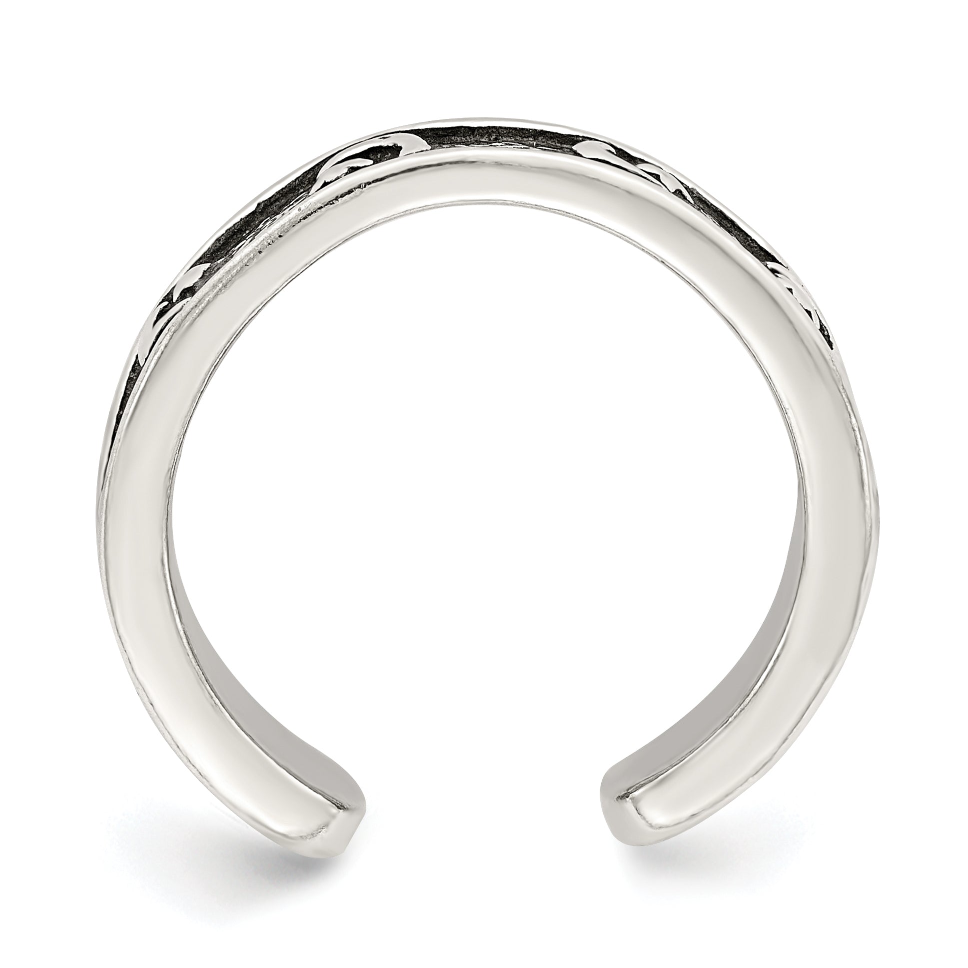 Sterling Silver Antiqued Moon & Star Toe Ring Secondary image