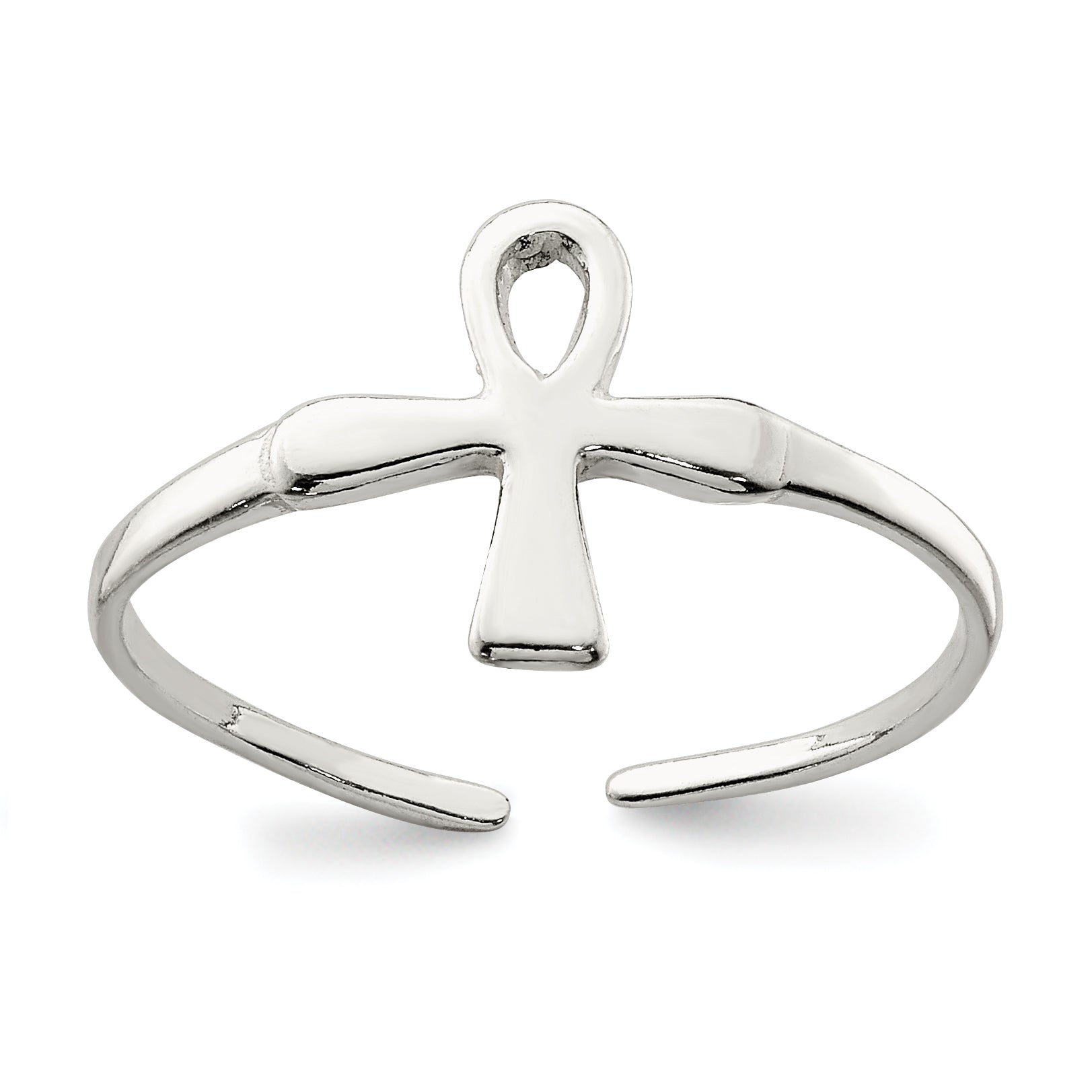 Sterling Silver Ankh (Egyptian Cross) Toe Ring Main image