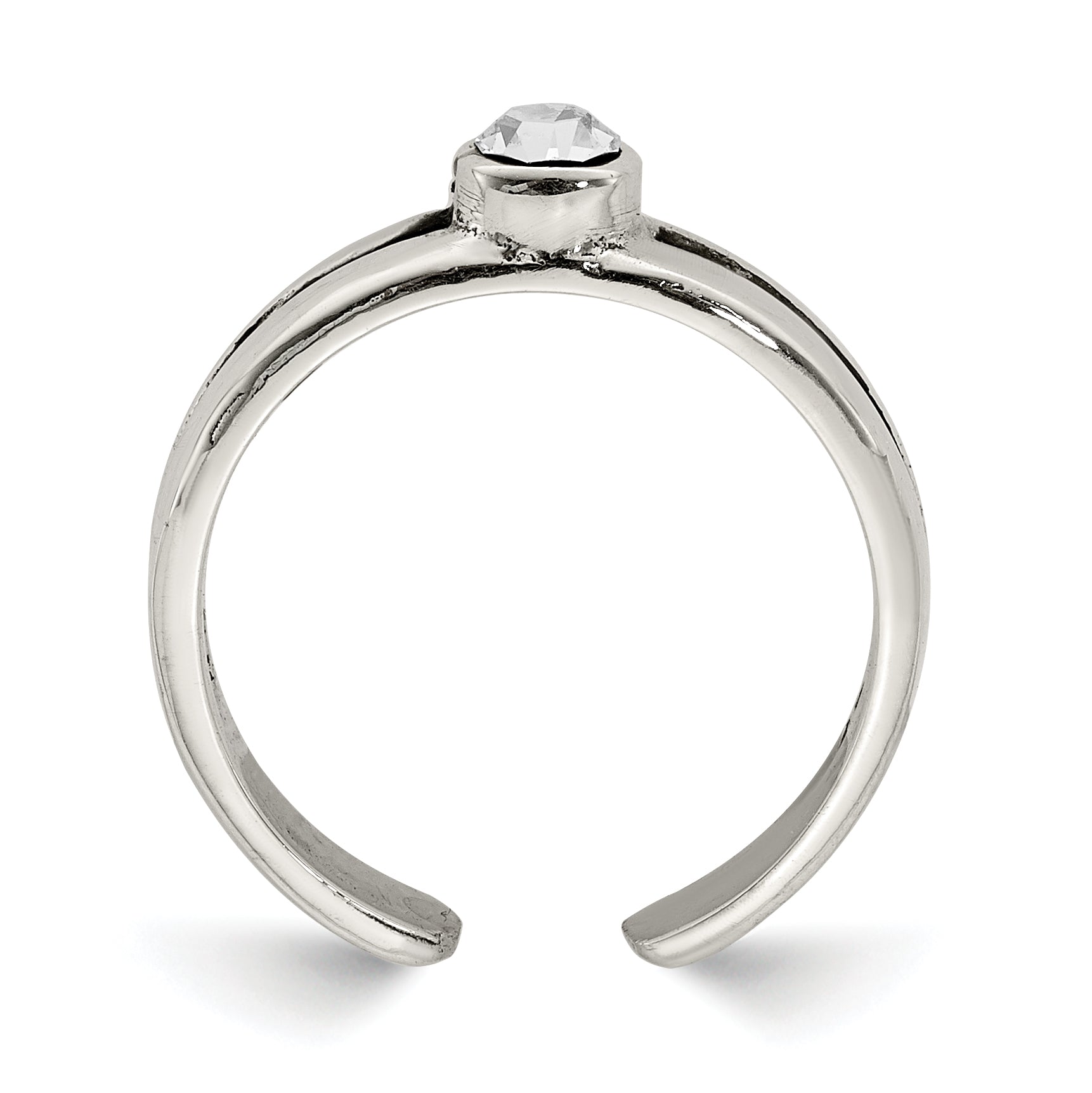 Sterling Silver CZ Antiqued Toe Ring Secondary image