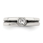 Sterling Silver CZ Antiqued Toe Ring