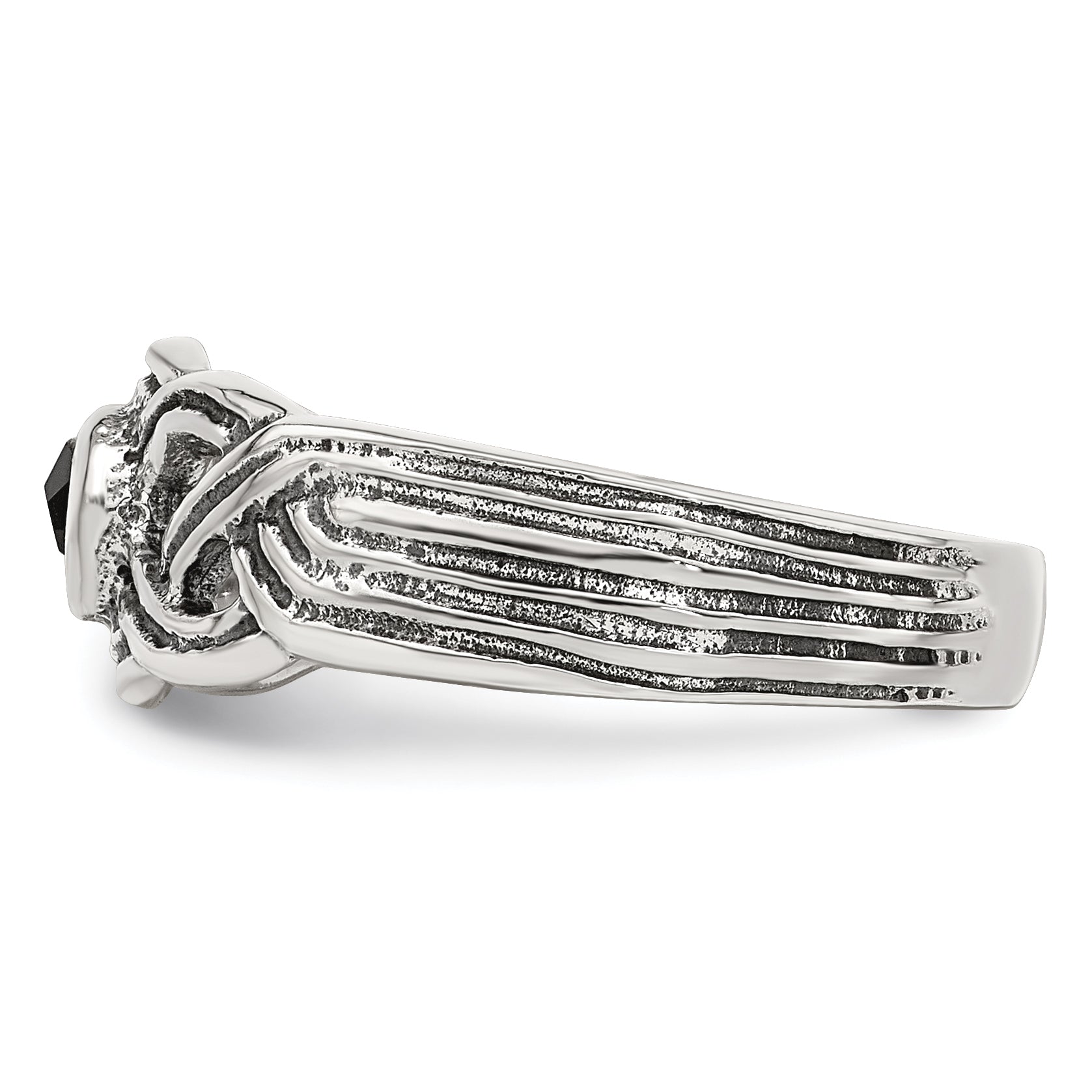 Sterling Silver Antiqued black CZ Toe Ring