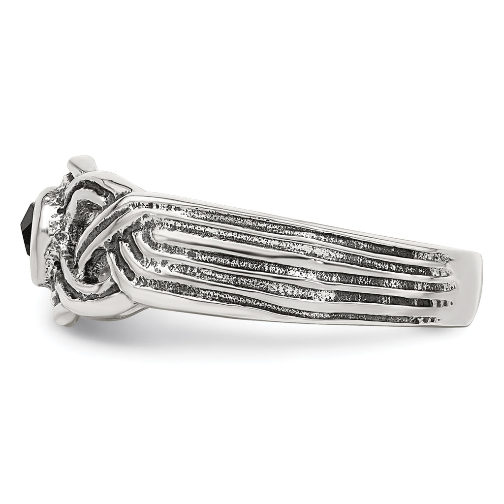 Sterling Silver Antiqued black CZ Toe Ring