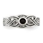 Sterling Silver Antiqued black CZ Toe Ring