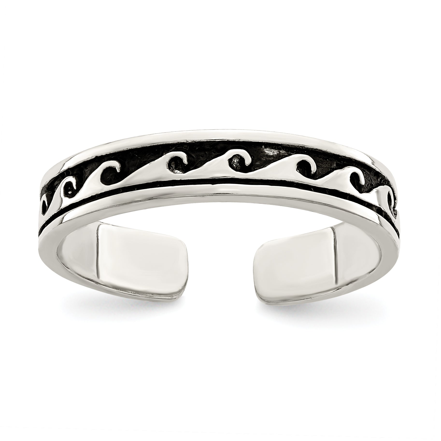 Sterling Silver Antiqued Adjustable Toe Ring Main image