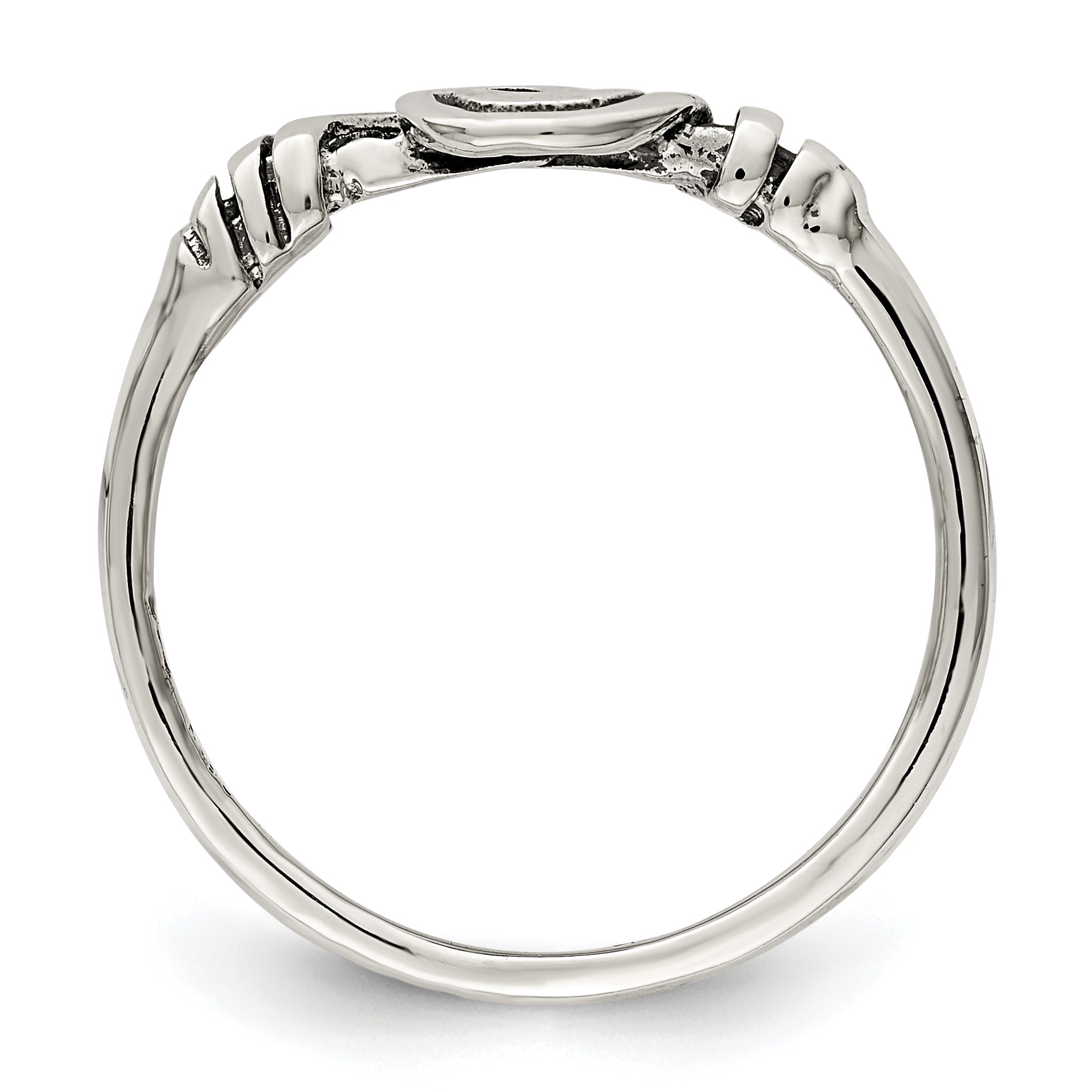 Sterling Silver Antiqued Swirl Ring Secondary image