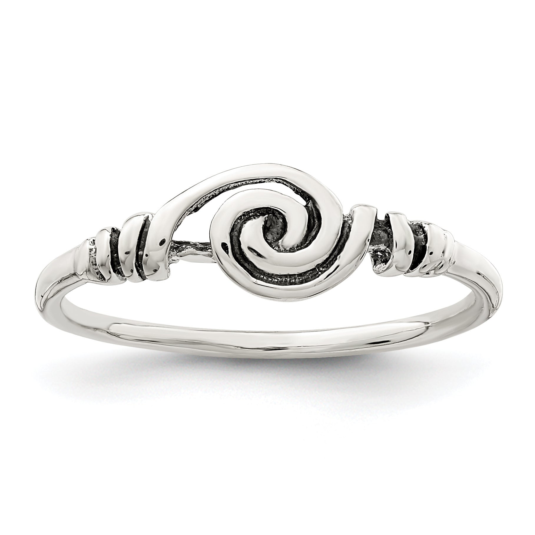 Sterling Silver Antiqued Swirl Ring Main image