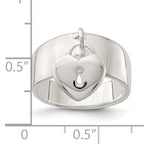 Sterling Silver Dangle Lock Ring