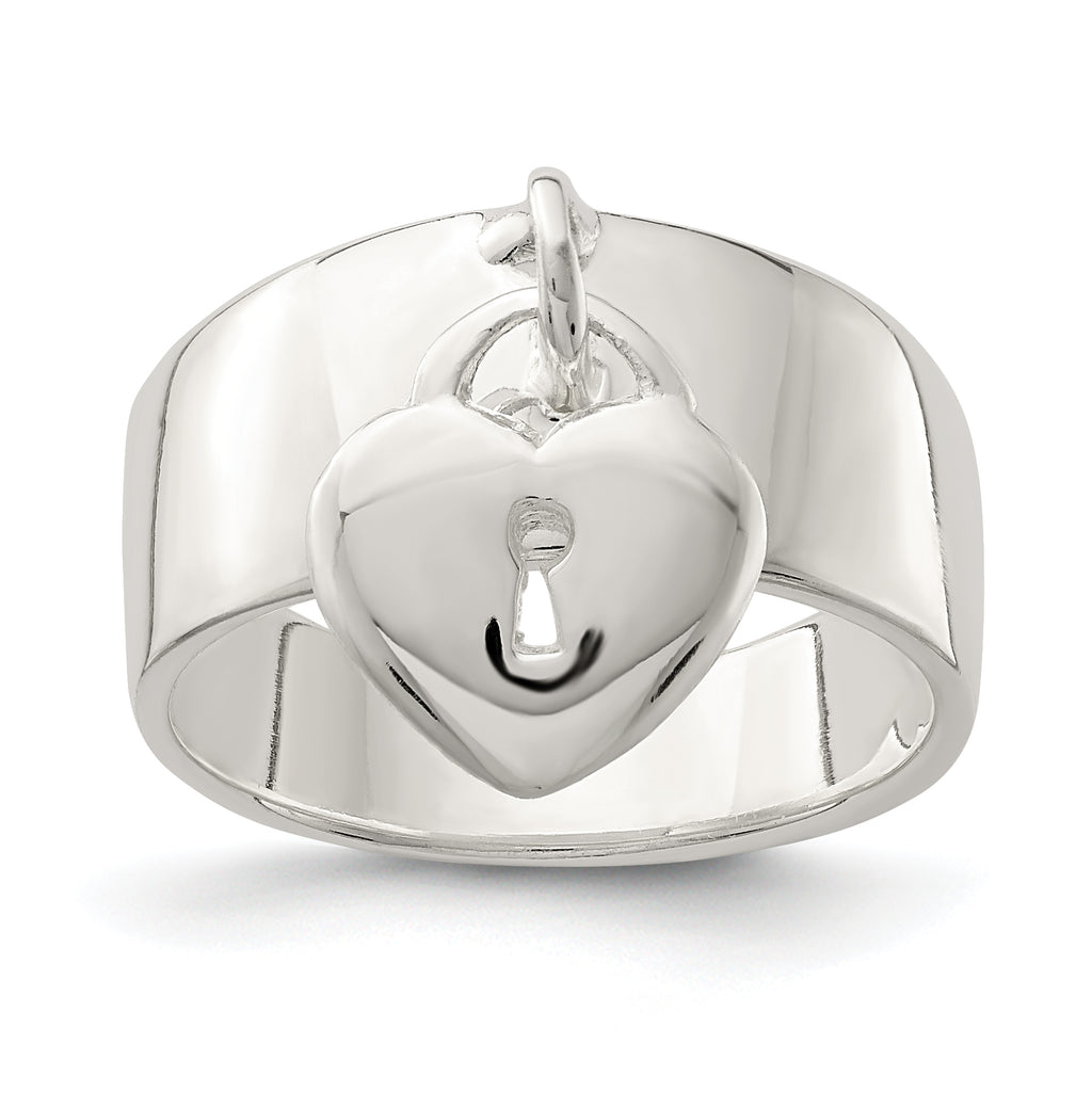 Sterling Silver Dangle Lock Ring