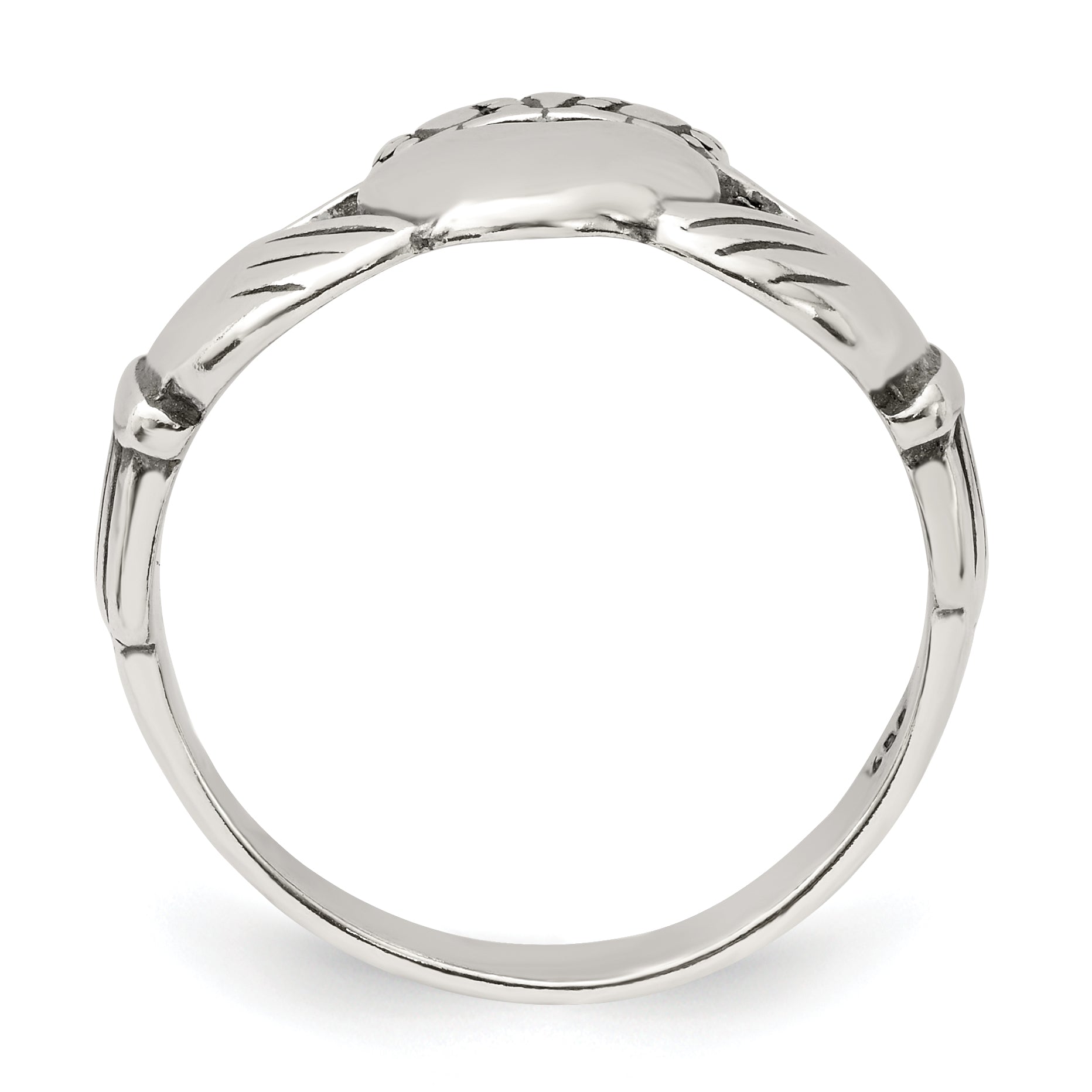Sterling Silver Antiqued Claddagh Ring Secondary image