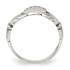 Sterling Silver Antiqued Claddagh Ring