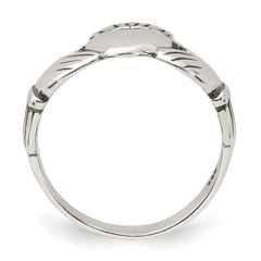 Sterling Silver Antiqued Claddagh Ring