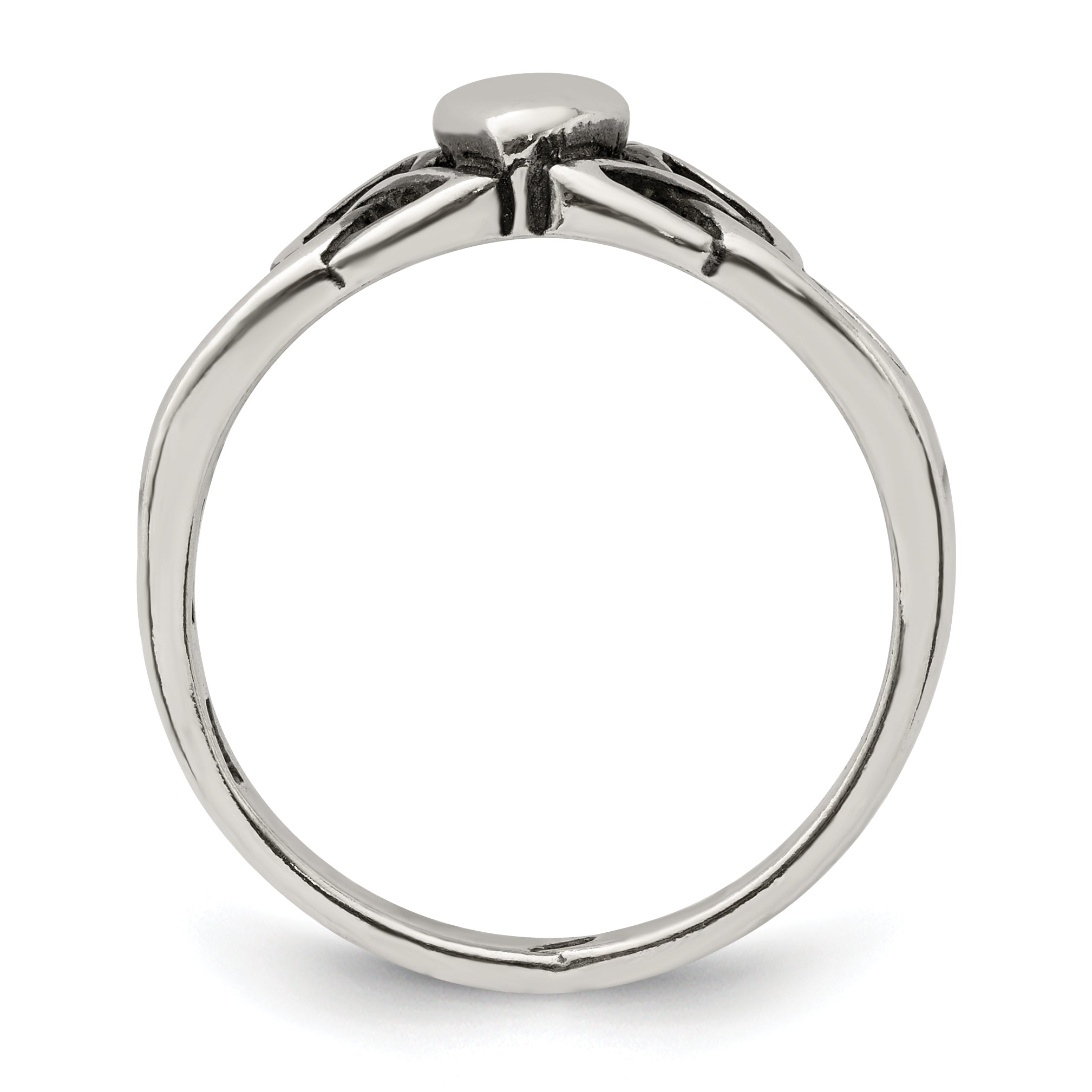 Sterling Silver Antiqued Claddagh Ring