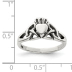Sterling Silver Antiqued Claddagh Ring