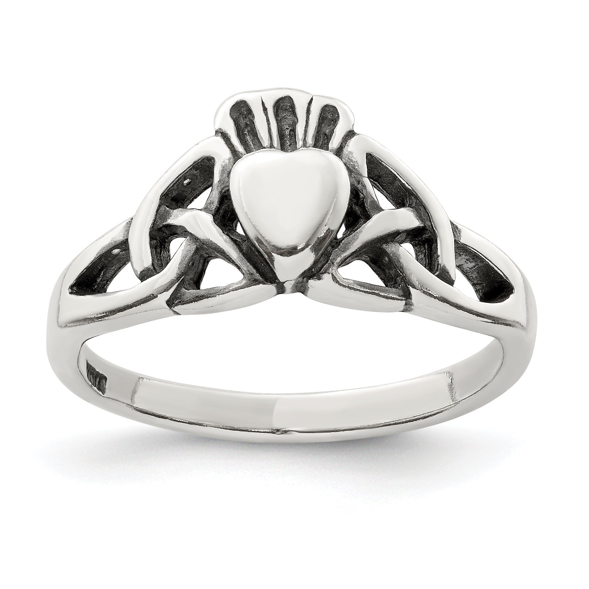 Sterling Silver Antiqued Claddagh Ring Main image